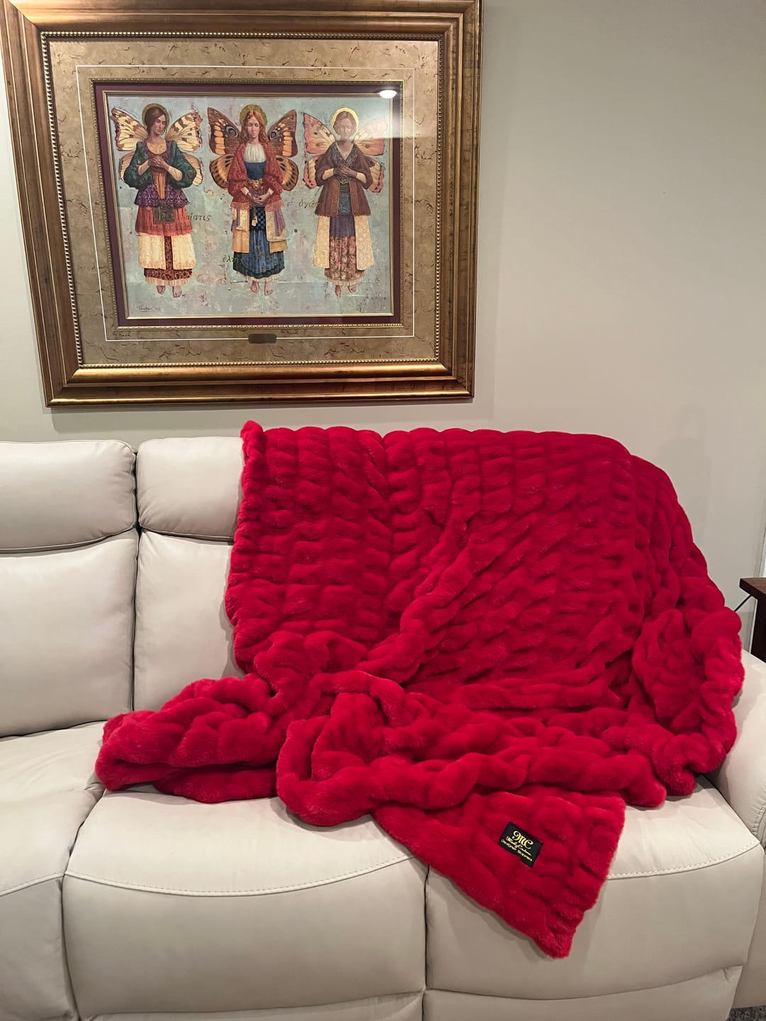 Customer photo review of Hugs Red Blanket