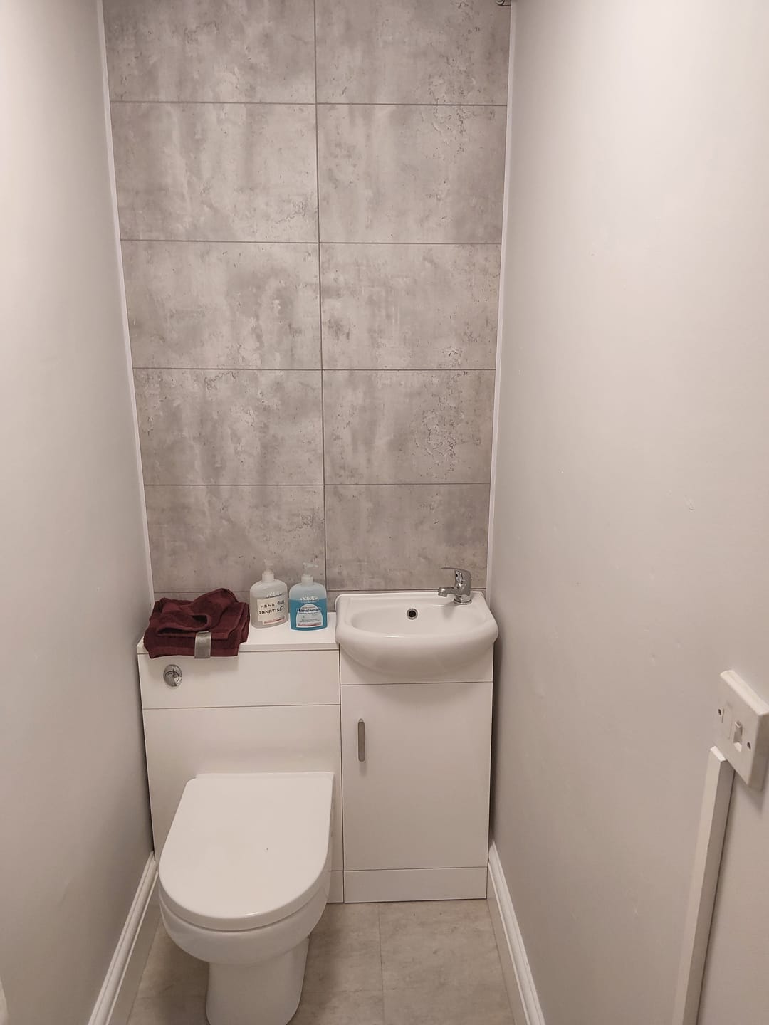 Customer photo review of Premium Grey Concrete Tile Matt Shower Wall Panel – 2.6M x 600MM