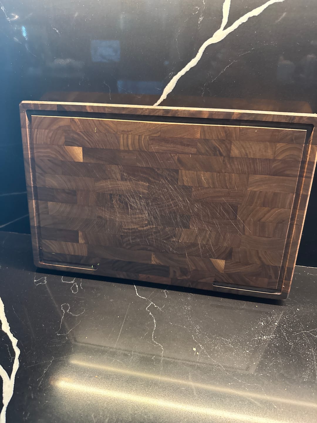 Customer photo review of American Black Walnut Wood - End Grain - Oil & Plate Included
