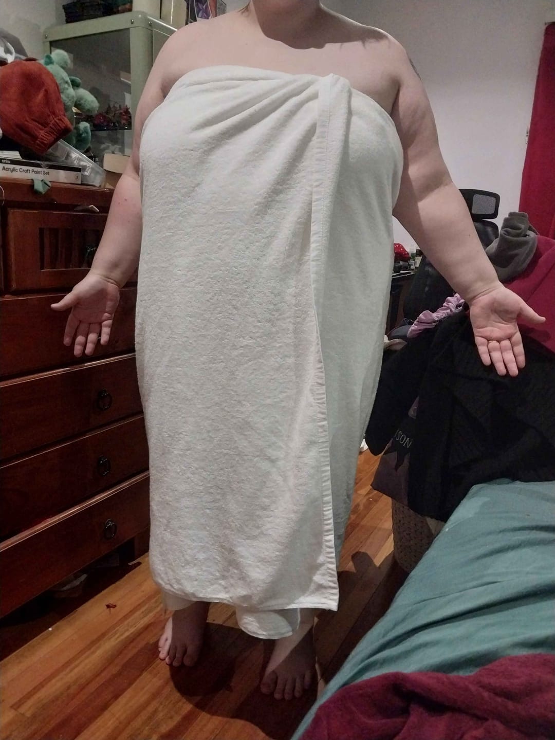 Customer photo review of The Bath Sheet 2.2m (WHITE)