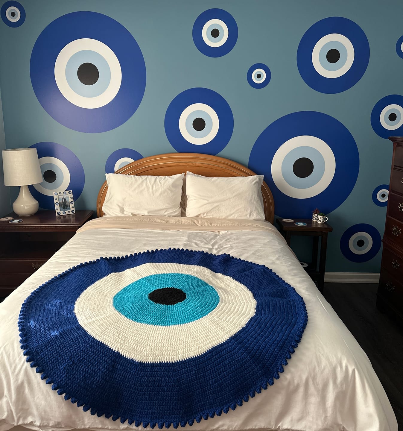 Customer photo review of Blue Evil Eye Wall Sticker Decal – My Wonderful Walls