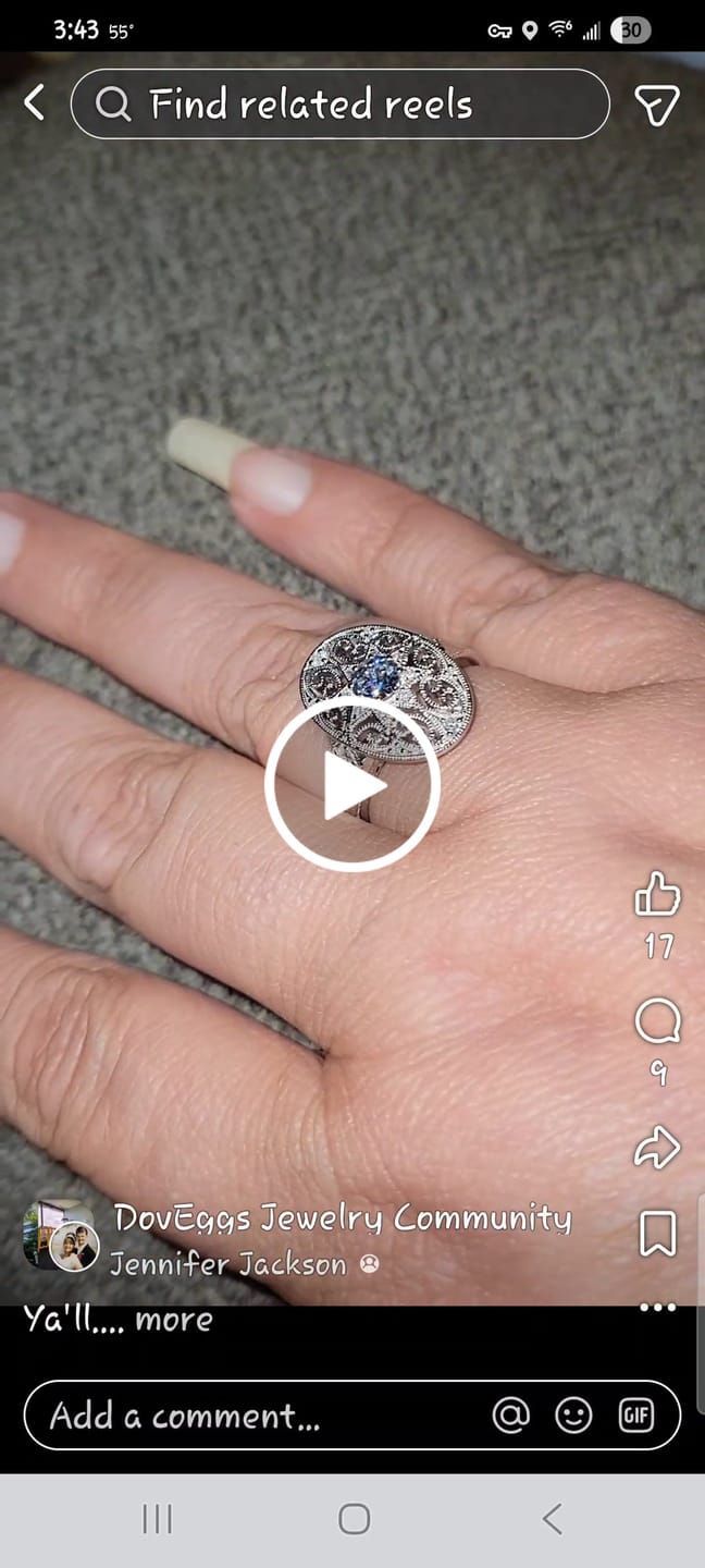 Customer video review of Round vintage carved colored gem engagement ring| DovEggs