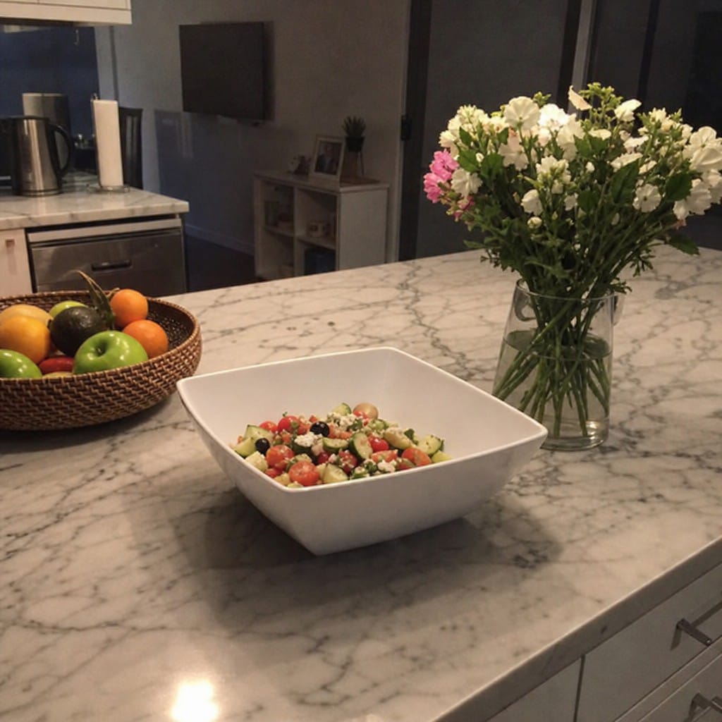 Customer photo review of Curved Bowl 11 inch White Melamine for Table Settings