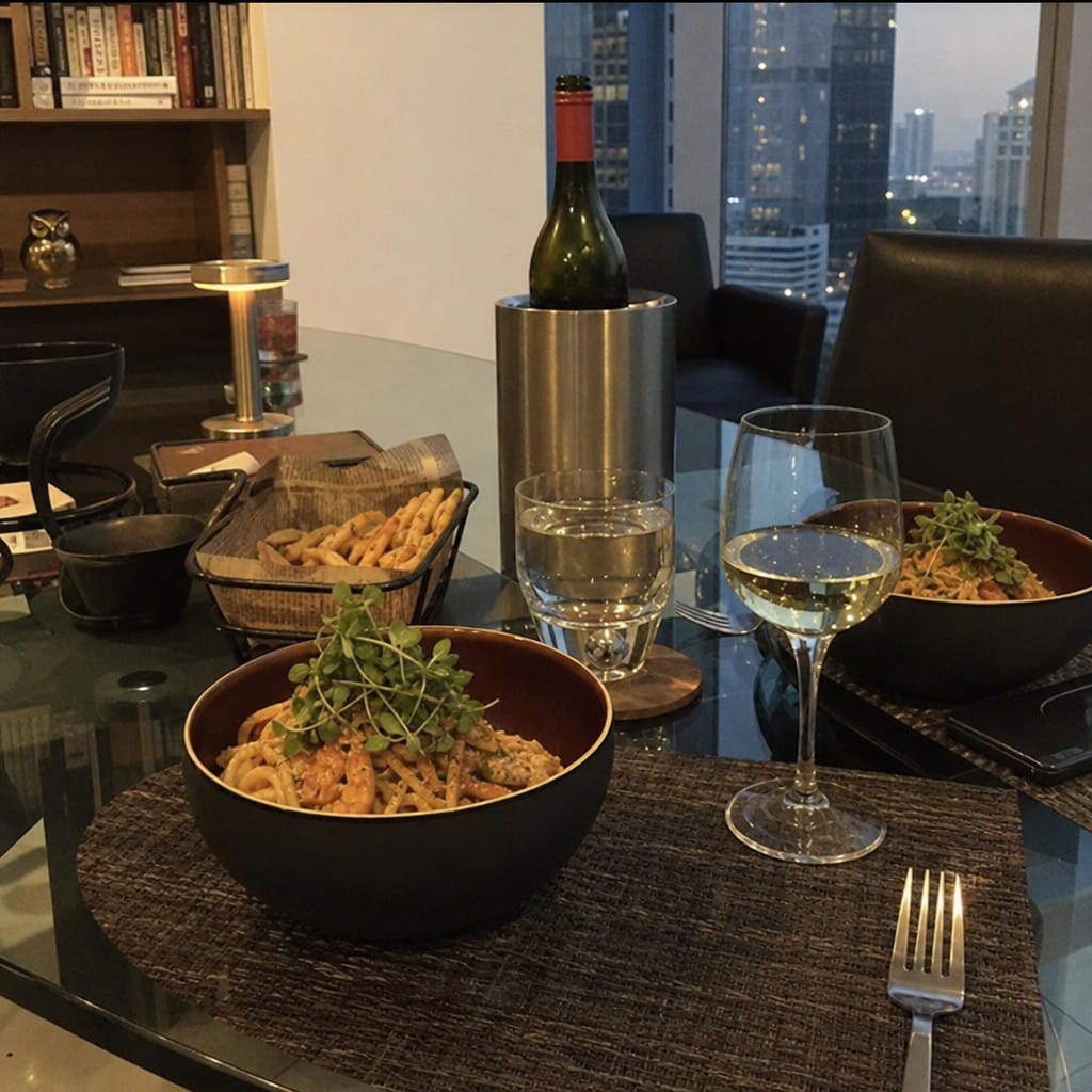 Customer photo review of Deep Bowls 770ml Black Porcelain for Casual Dining (Pack of 6)