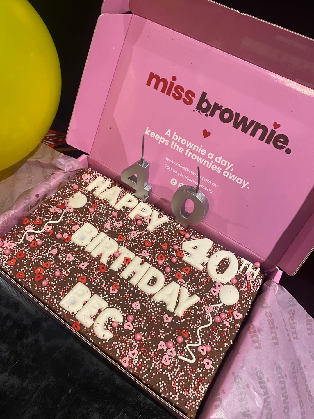 Customer photo review of Birthday Brownie · Large