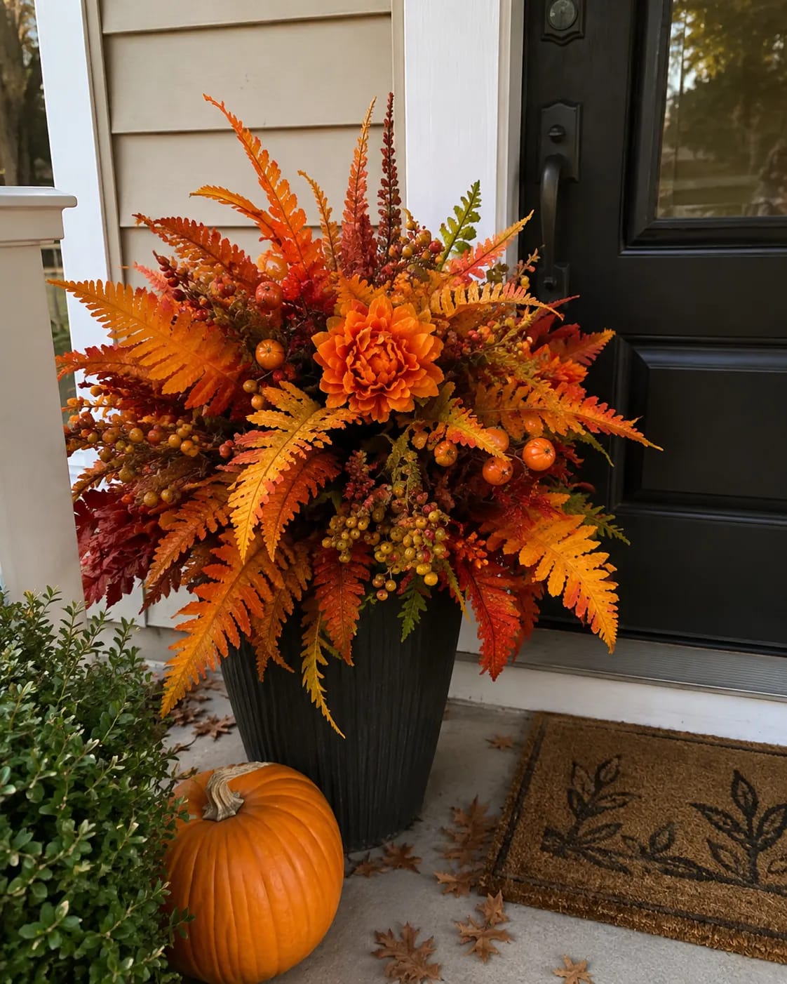 Customer photo review of Autumn Harvest Floral Garden Stake Arrangement