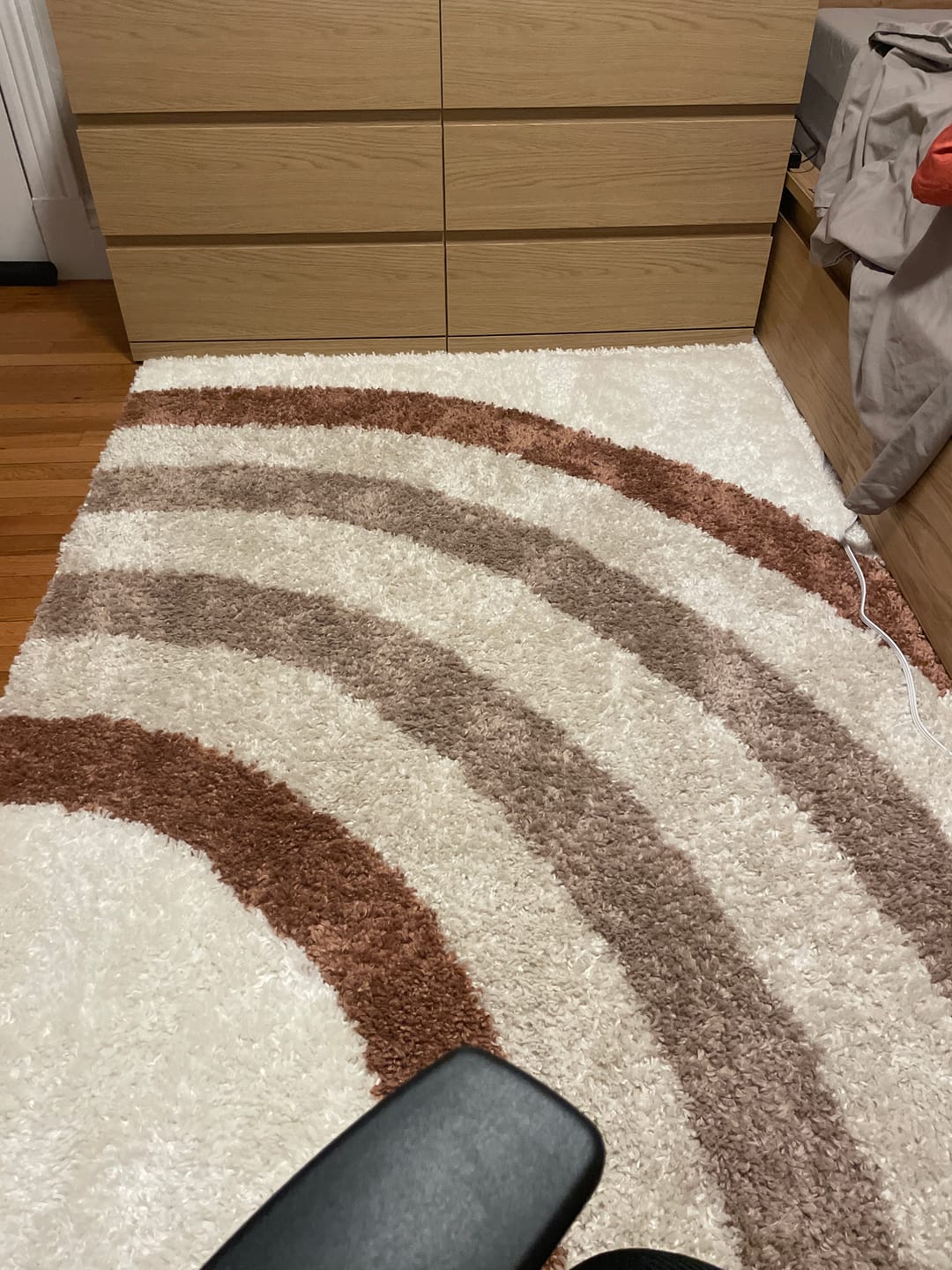 Customer photo review of Lisbon Dream Swirl Shag Cream Rug