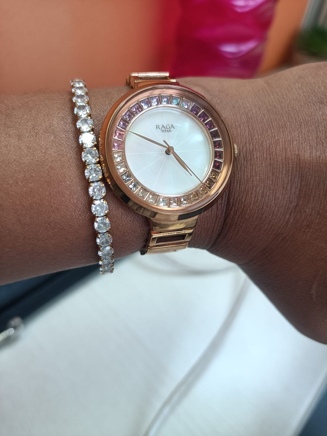 Customer photo review of Exquisite Gold Studded Bracelet