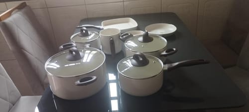Customer photo review of Brinox - Jogo de Panelas 8 Peças Ceramic Life Smart Plus - Vanilla