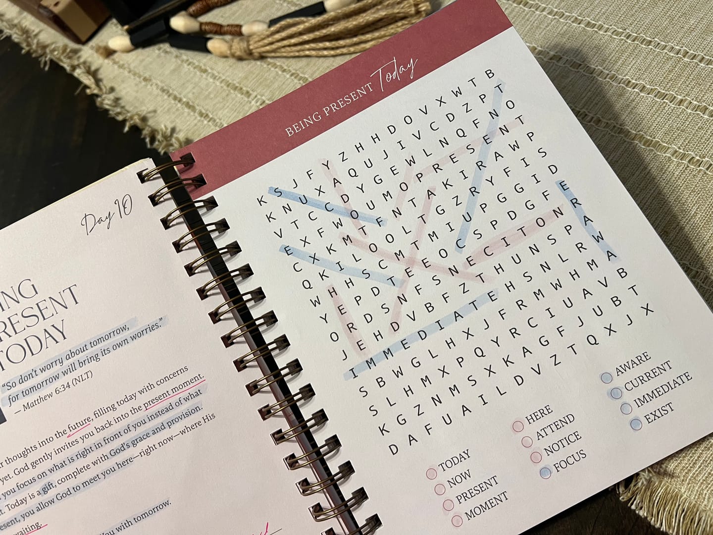 Customer photo review of Be Still: Word Search Devotional for Peace & Rest in God
