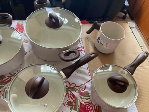 Customer photo review of Brinox - Jogo de Panelas 8 Peças Ceramic Life Smart Plus - Vanilla