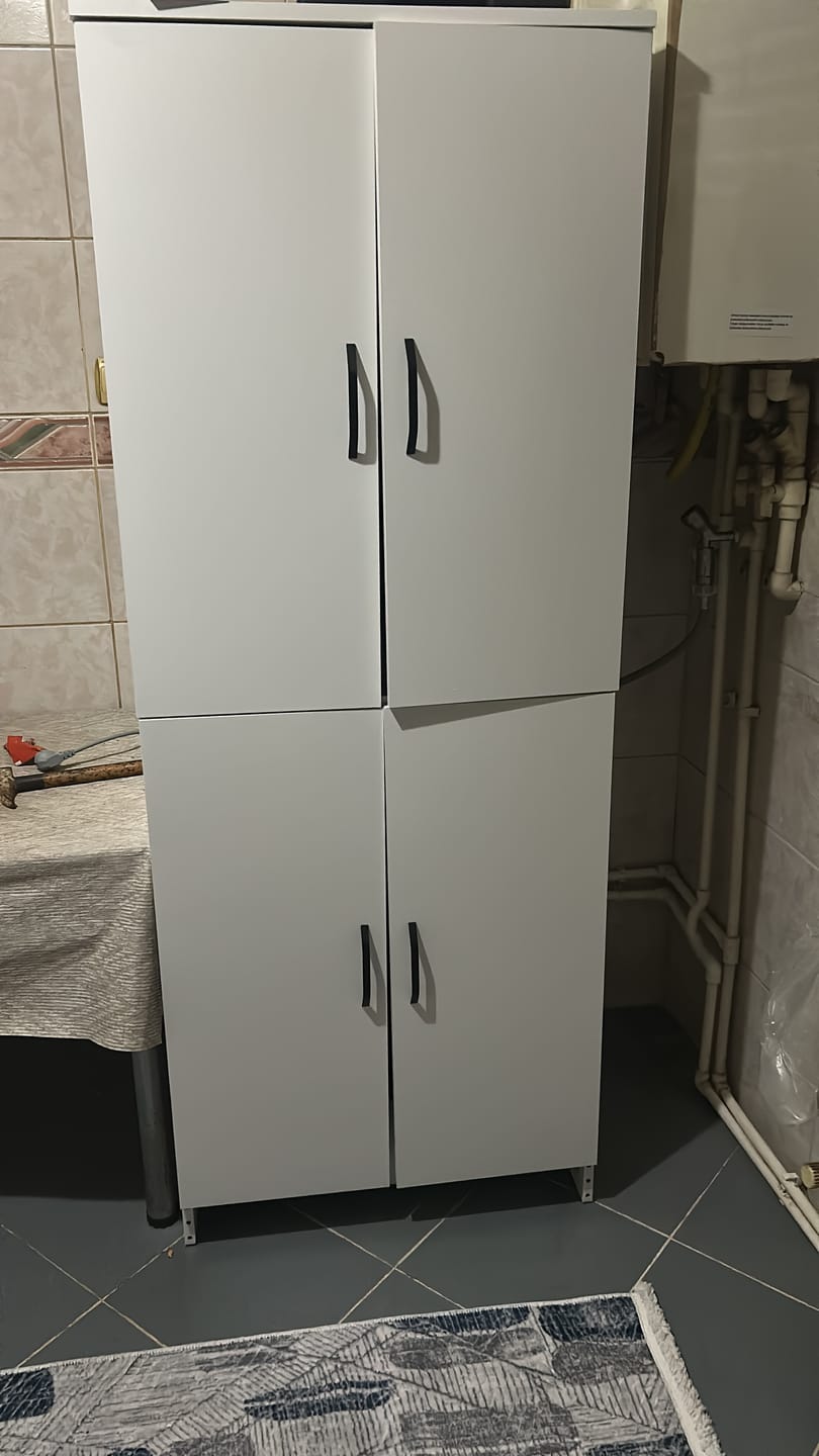 Customer photo review of Rani KD122 Çamaşır Makinesi Dolabı 4 Kapaklı Raflı Banyo Dolabı Beyaz