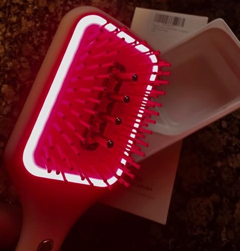 Customer photo review of RootGlow™ LED Scalp Massage Brush — Red Light Glow, Vibration & Oil Applicator