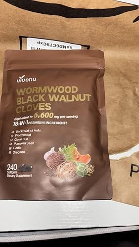 Customer photo review of 18-in-1 Black Walnut & Wormwood Herbal Digestive Cleanse Softgels, 80-Day Supply