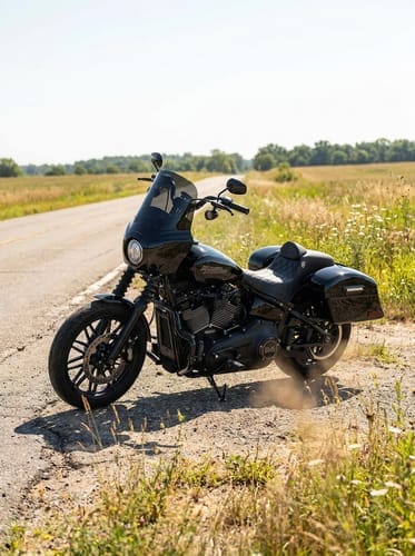 Customer photo review of 44L - Lamellar Stallion Extra Large Painted Motorcycle Hard Saddlebags for Harley Softail Street Bob FXBB/S