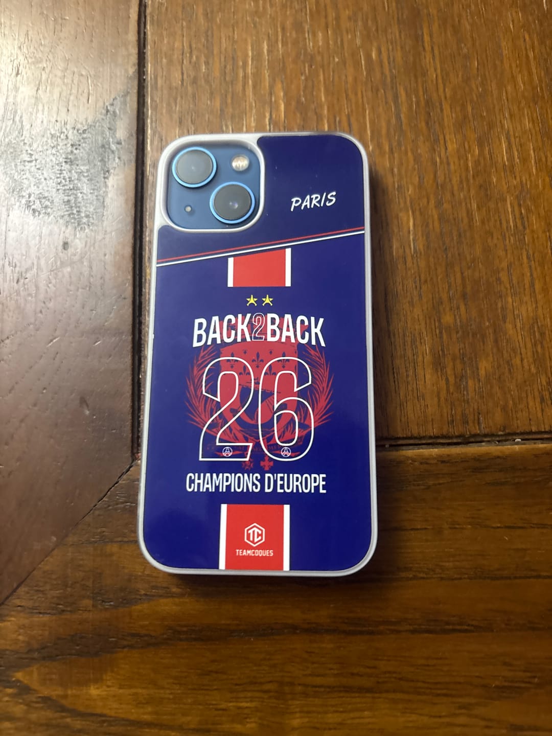 Customer photo review of Coque foot PARIS SG COLLECTOR 2026 - CHAMPIONS D'EUROPE - MAILLOT 2 ÉTOILES - CHAMPIONS LEAGUE BACK TO BACK BACK2BACK - TEAMCOQUES