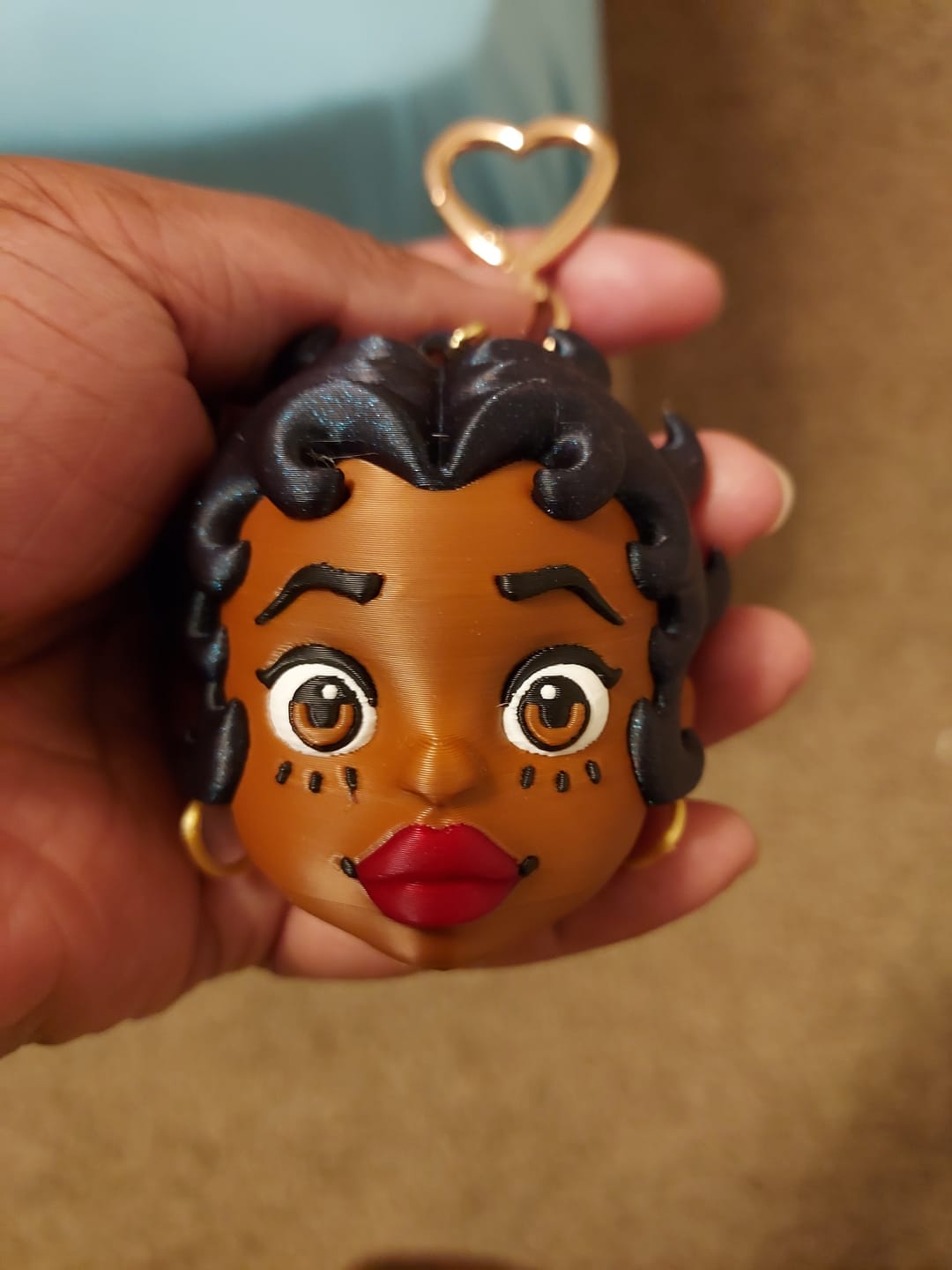 Customer photo review of "Curly Temple" Toy Collectible Bag Charm
