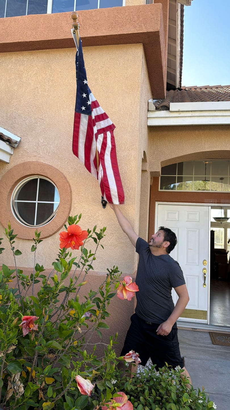 Customer photo review of 3' x 5' American Flag Set