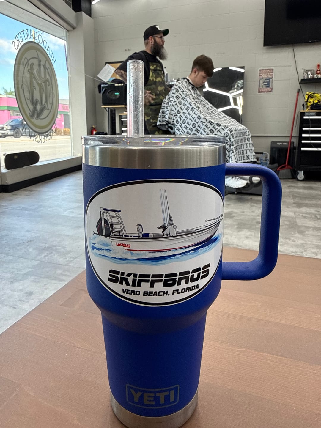 Customer photo review of Custom Oval Boat Stickers