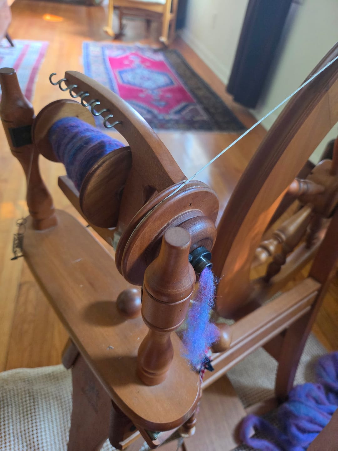 Customer photo review of Pin-Drafted Roving: Heathered Amethyst