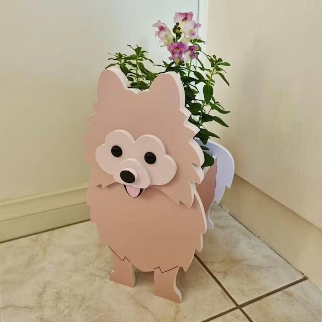 Customer photo review of Dog Planter - Pomeranian