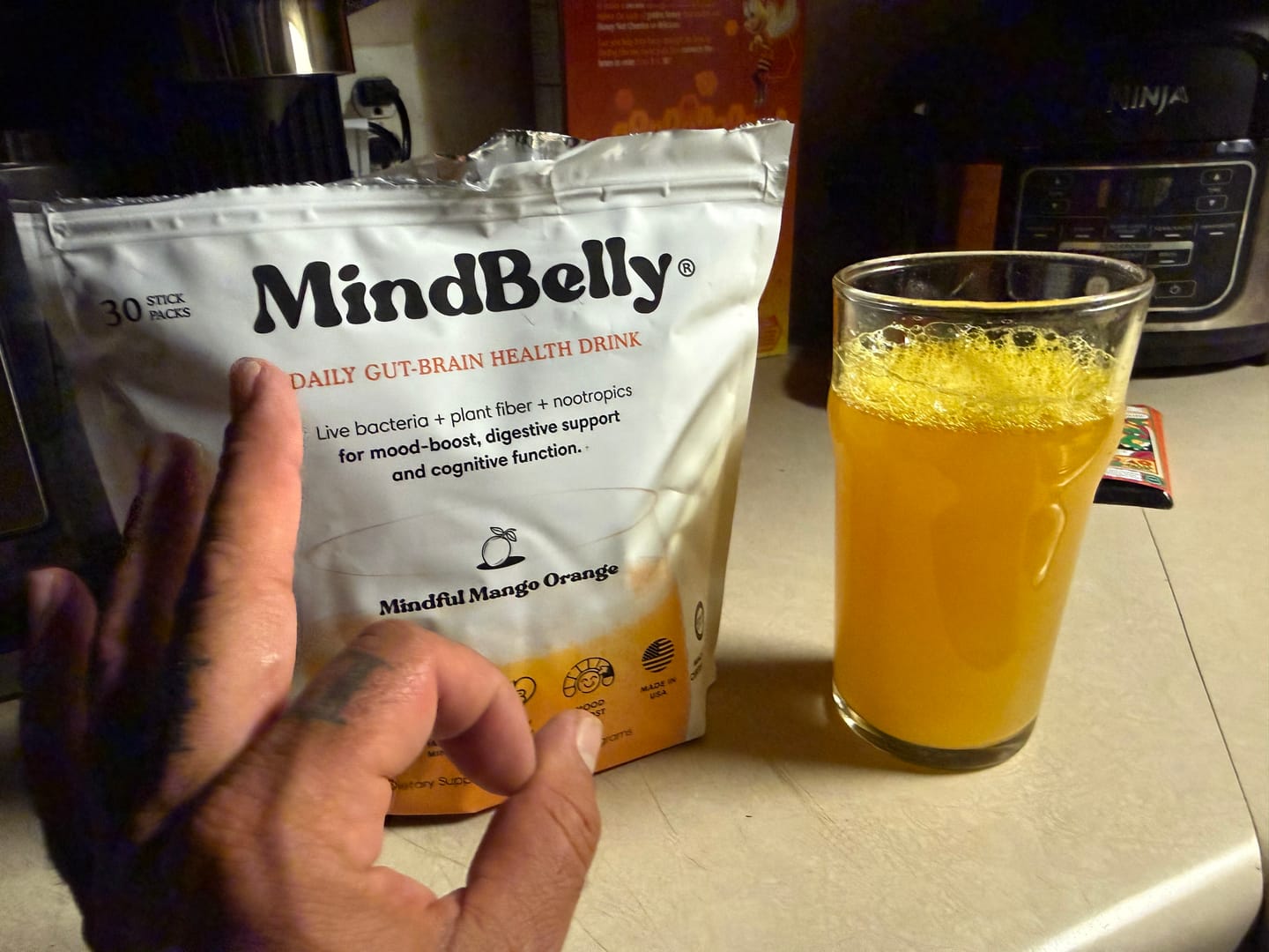 Customer photo review of Gut-Brain Health Drink | Psychobiotics + Nootropics for Mood & Cognitive Support