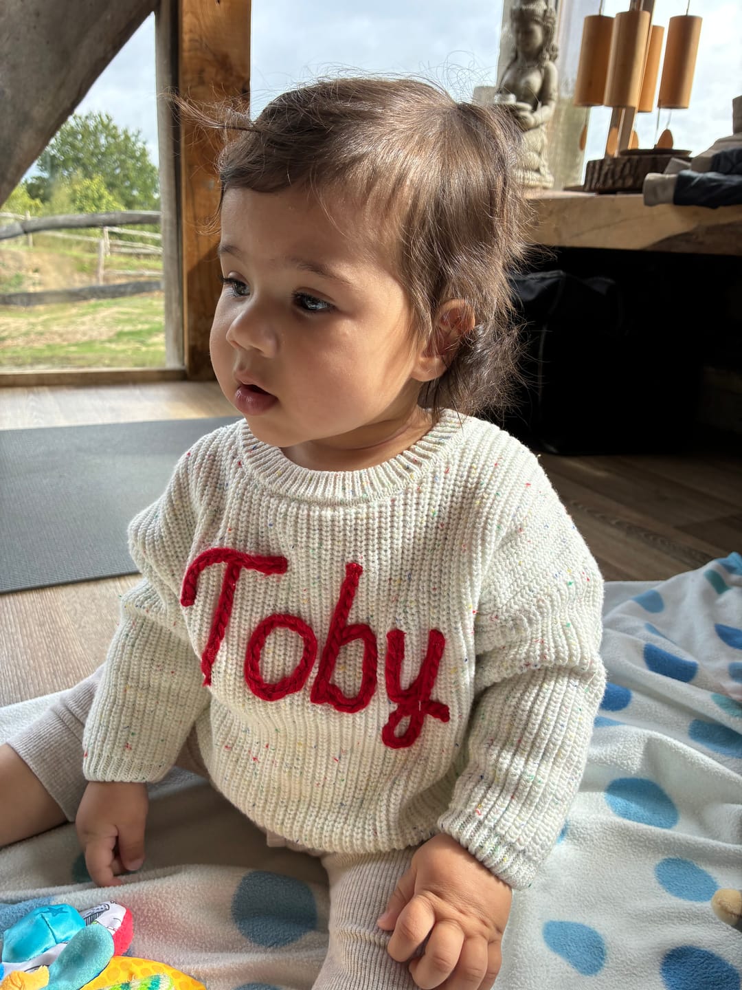 Customer photo review of Hand Knitted Personalized Sweater