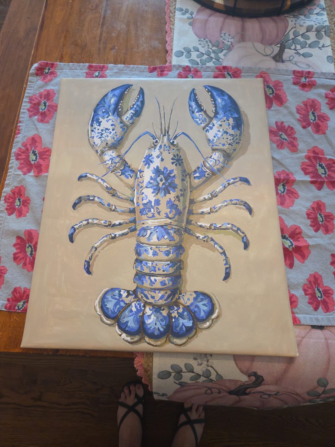 Customer photo review of Delft Lobster | Paint by Number