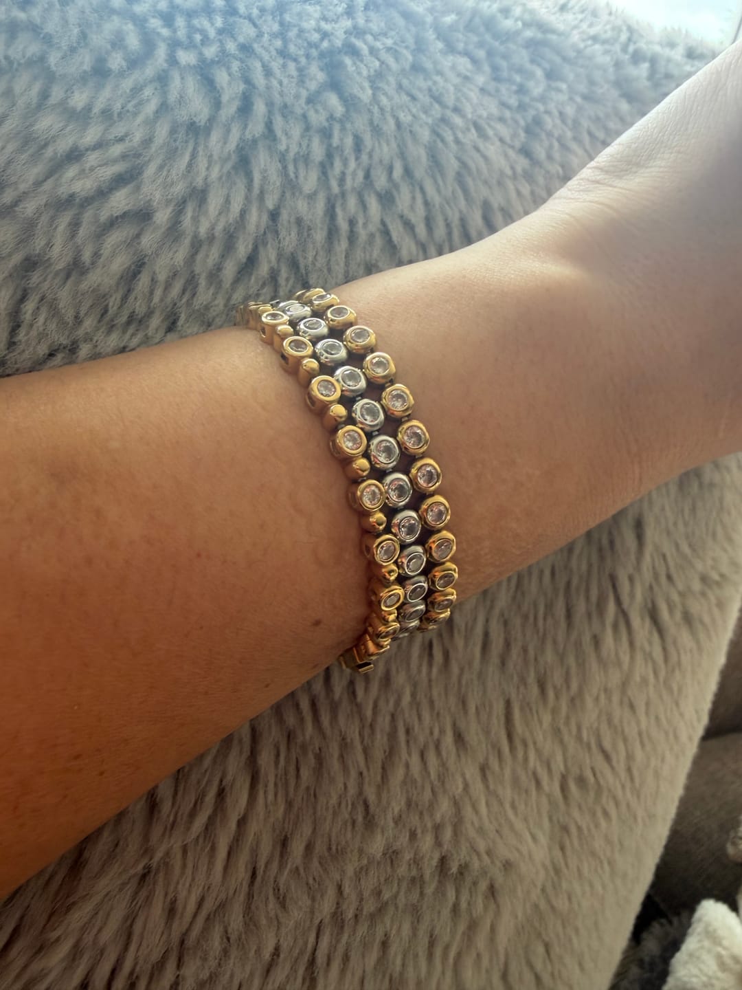 Customer photo review of Classic Bezel Tennis Bracelet