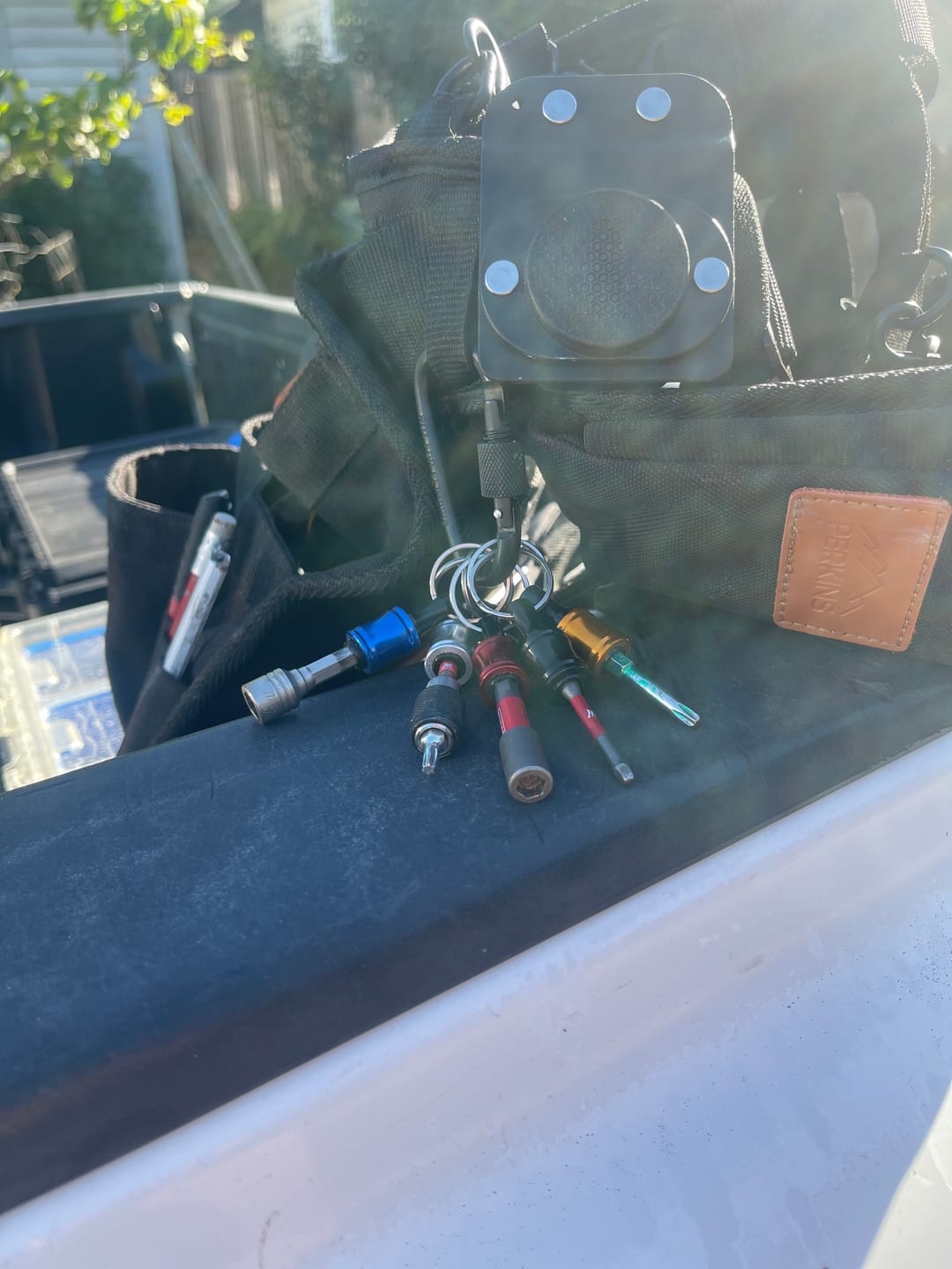 Customer photo review of Perkins Builder Brothers 6-Piece Quick-Change Screwdriver Carabiner Bit Holder Set