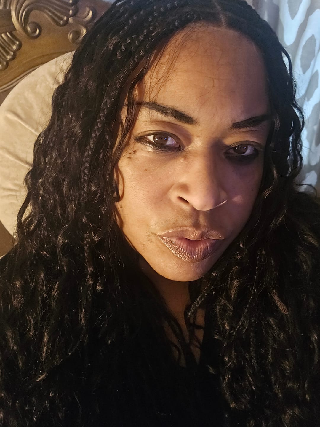 Customer photo review of Essential Choice: 16-36" Human Hair Boho Curls Hand Tied Swiss HD Full Lace Knotless Braided Wig