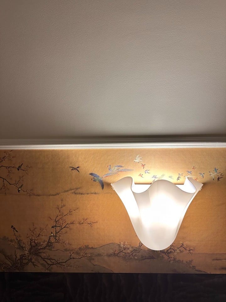 Customer photo review of Sculpted Glass Flower Wall Sconce