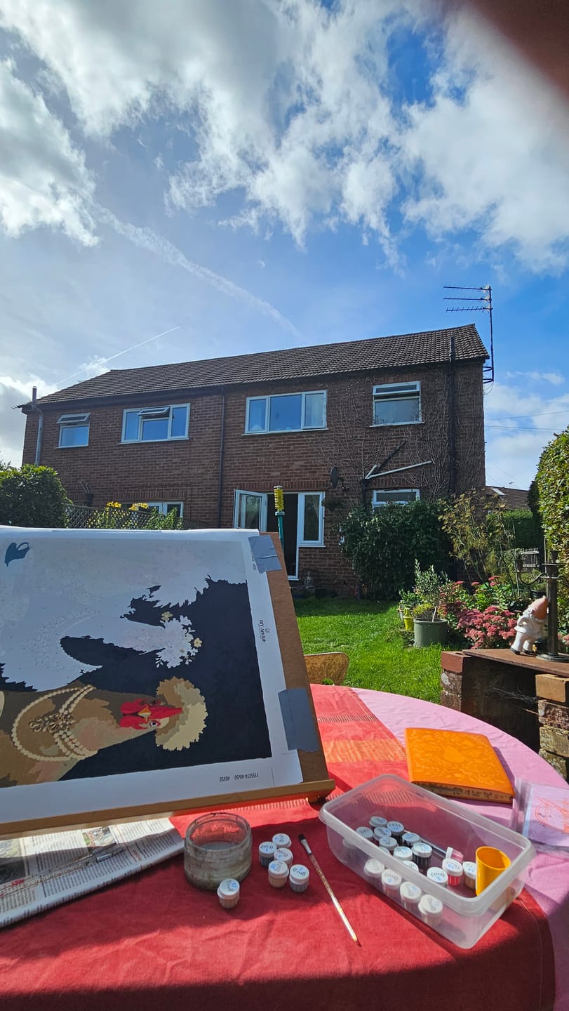 Customer photo review of Fancy Chickens Society | Paint by Number