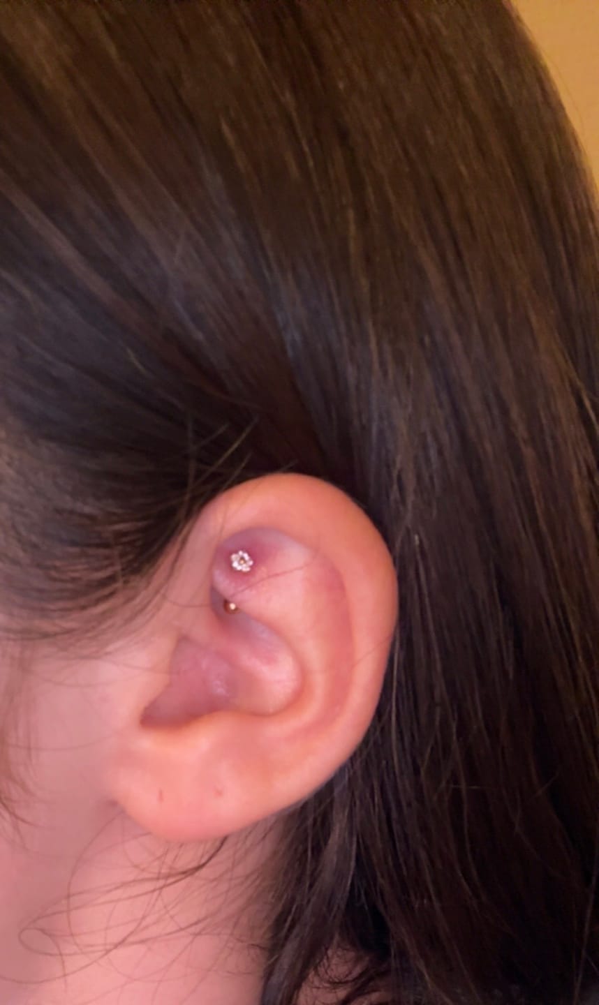 Customer photo review of Blooming Rook Piercing | Titan