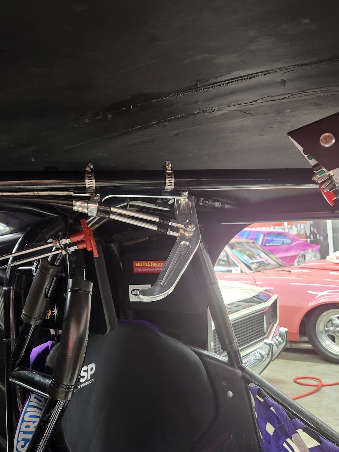 Customer photo review of Motion Raceworks Dual Billet Parachute Handle Release Lever & Cable Mount Kit