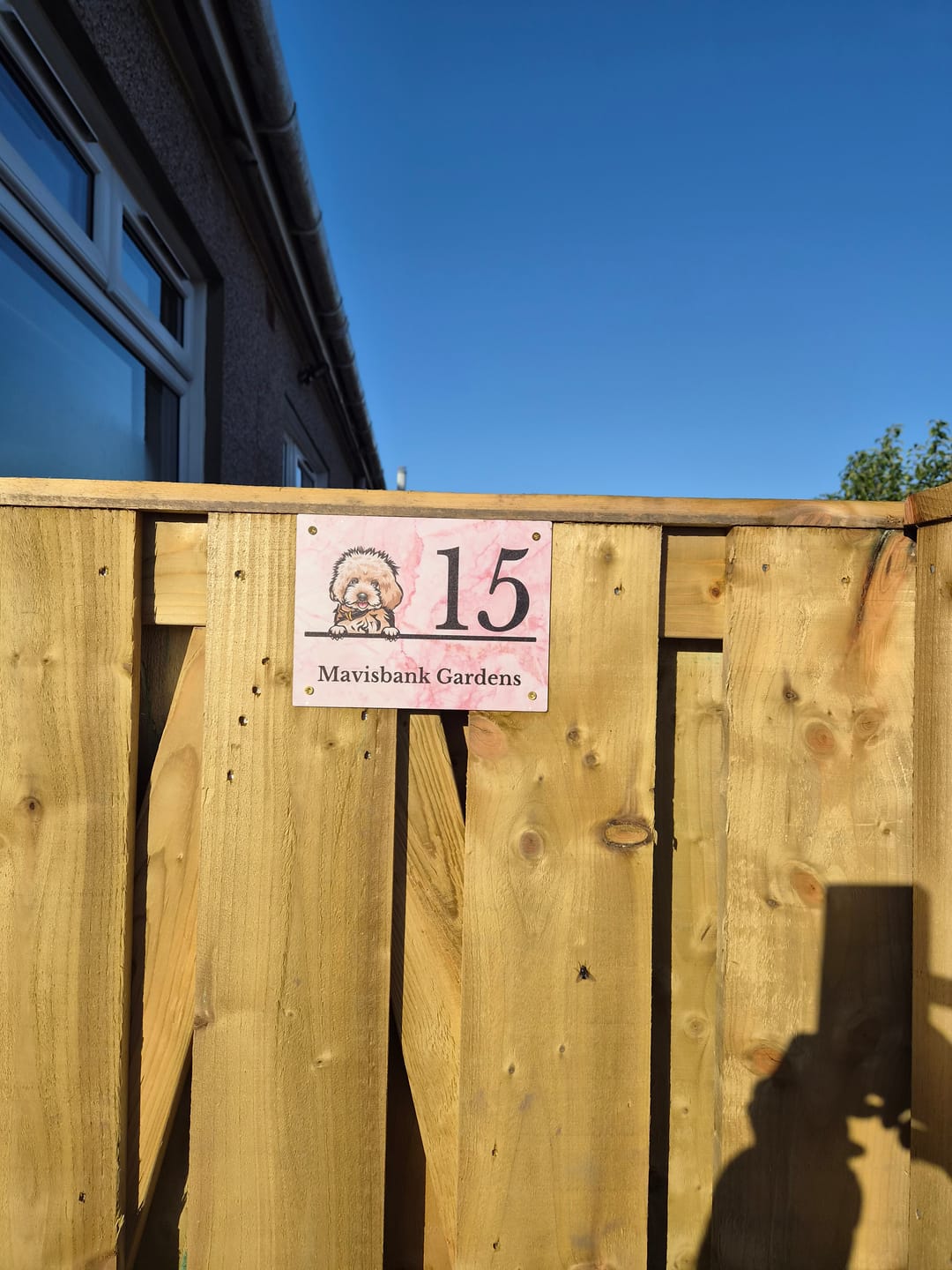 Customer photo review of House number marble look - Personalised Door Sign