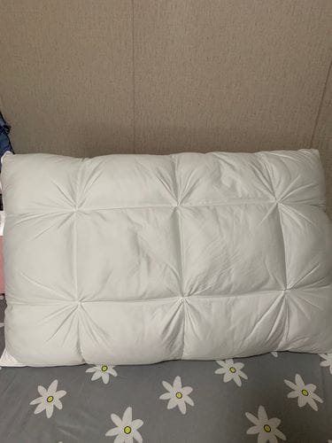 Customer photo review of 700 F.P Luxe Puff Down Pillow