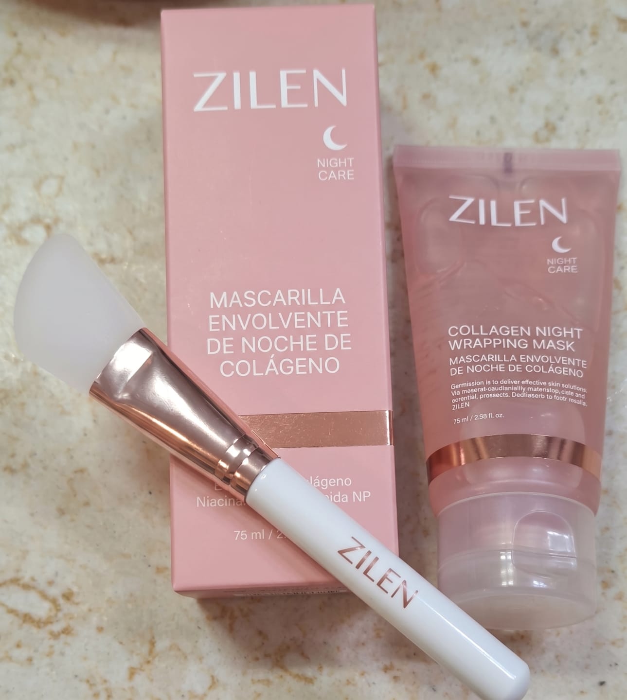 Customer photo review of Mascarilla Envolvente Nocturna de Colágeno Zilen