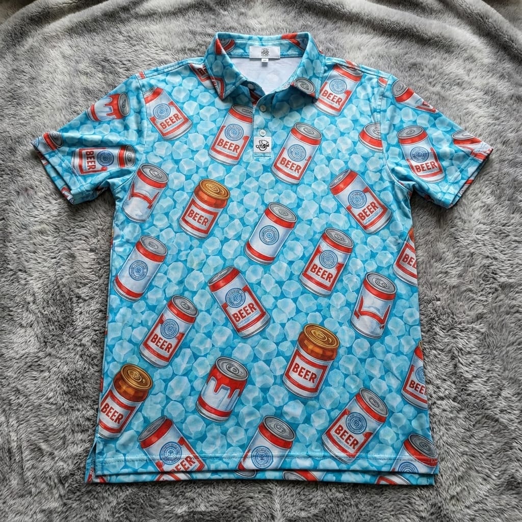 Customer photo review of Iced Beer Cans Men's Golf Polo