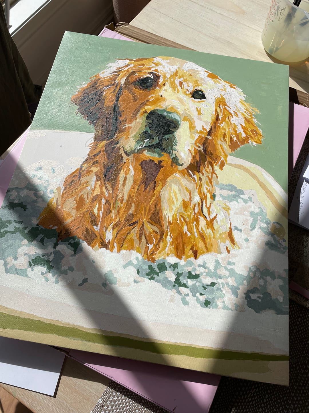 Customer photo review of Soaking in the Bath | Paint by Number