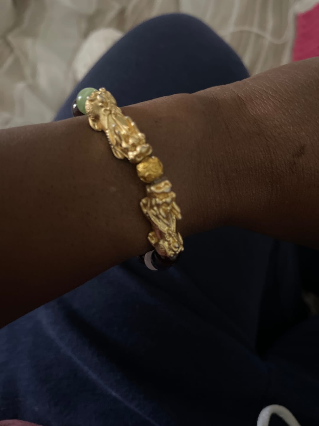 Customer photo review of The Pixiu of Fortune and Success Multi Gemstone Bracelet
