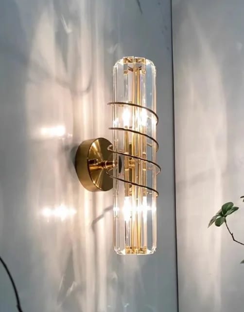 Customer photo review of Nordic All-Copper Crystal LED Wall Lamp - Retro Luxury Sconce Light Fixture for Living Room Background, Bedroom Bedside & Villa Decor