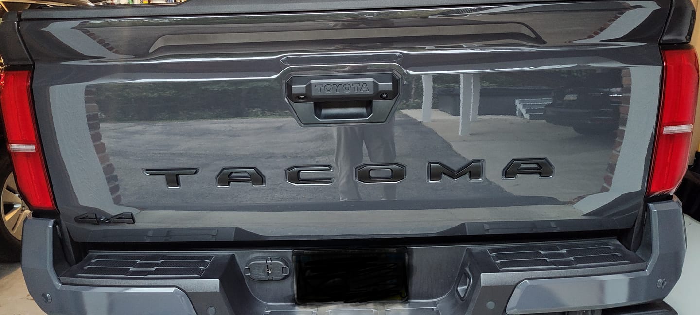 Customer photo review of Matte Black Raised Tailgate Insert Letters Tailgate Letters Insert Plastic ABS Badge Fits 2024-2026 Tacoma