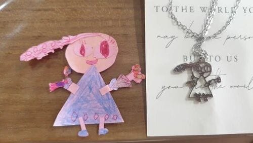 Customer photo review of Halskette aus Kinderzeichnung