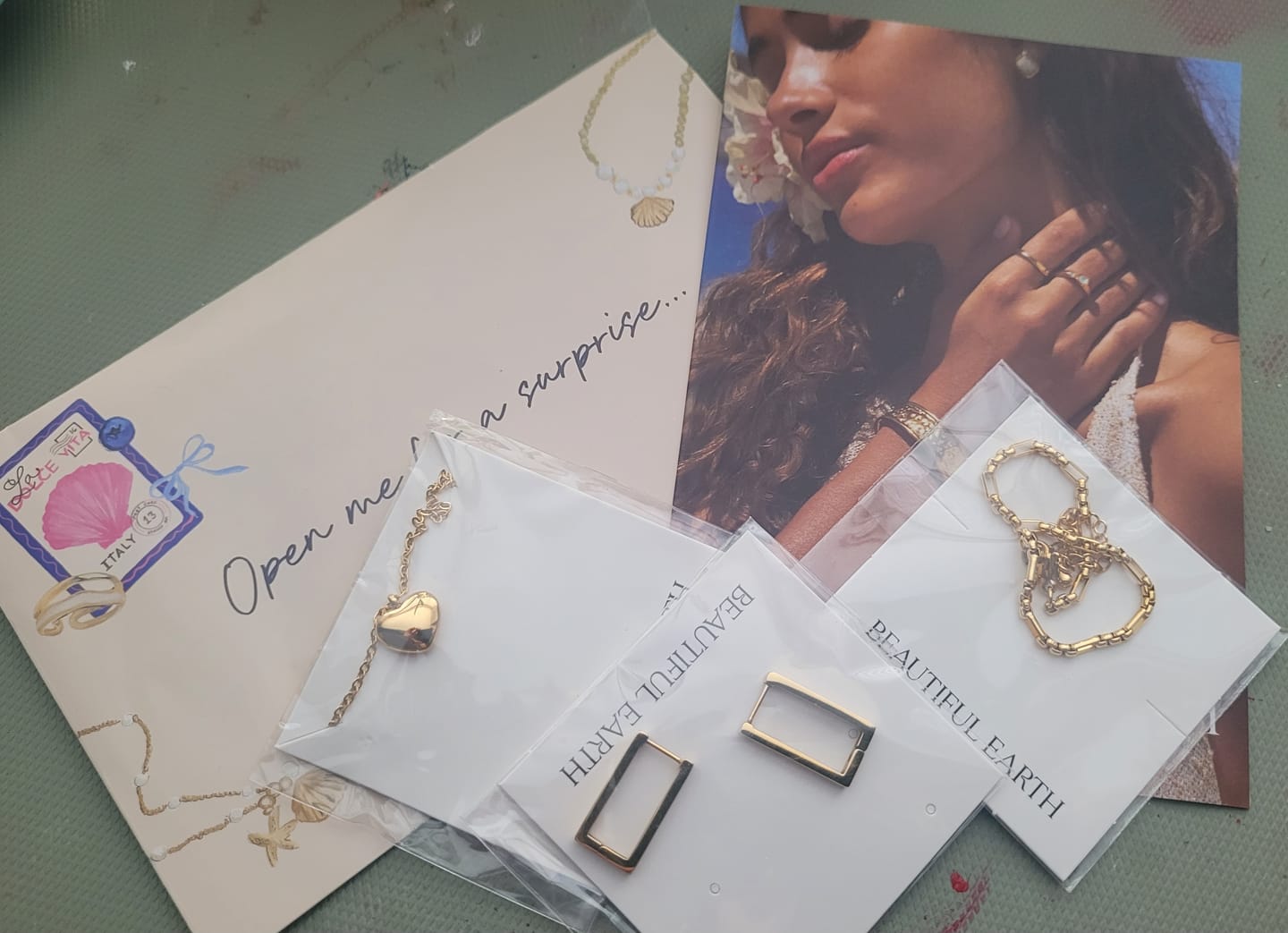 Customer photo review of Summer Envelope - 3 Mystery Jewellery Pieces