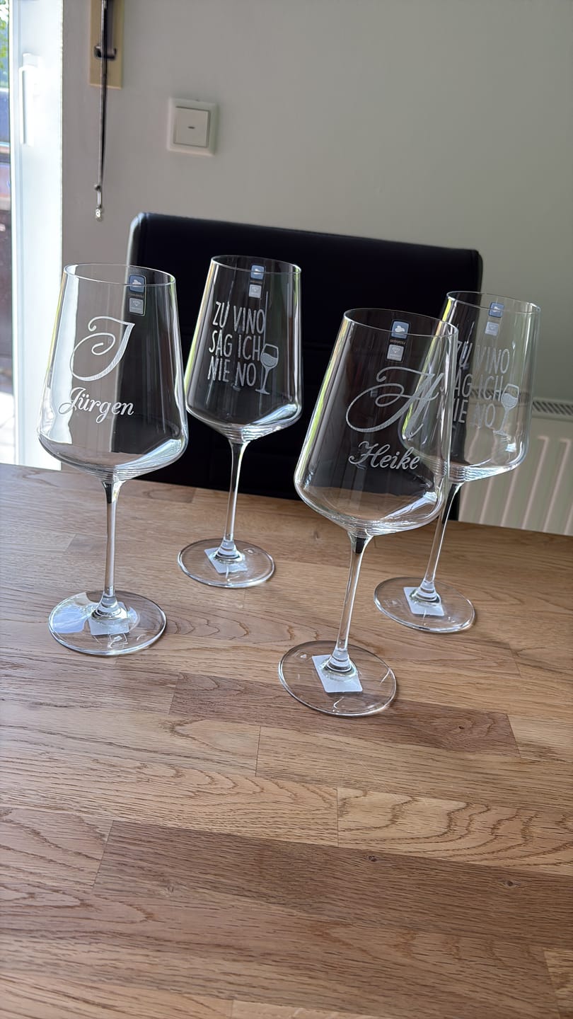Customer photo review of Leonardo Weinglas mit Gravur "Buchstabe" mit Name