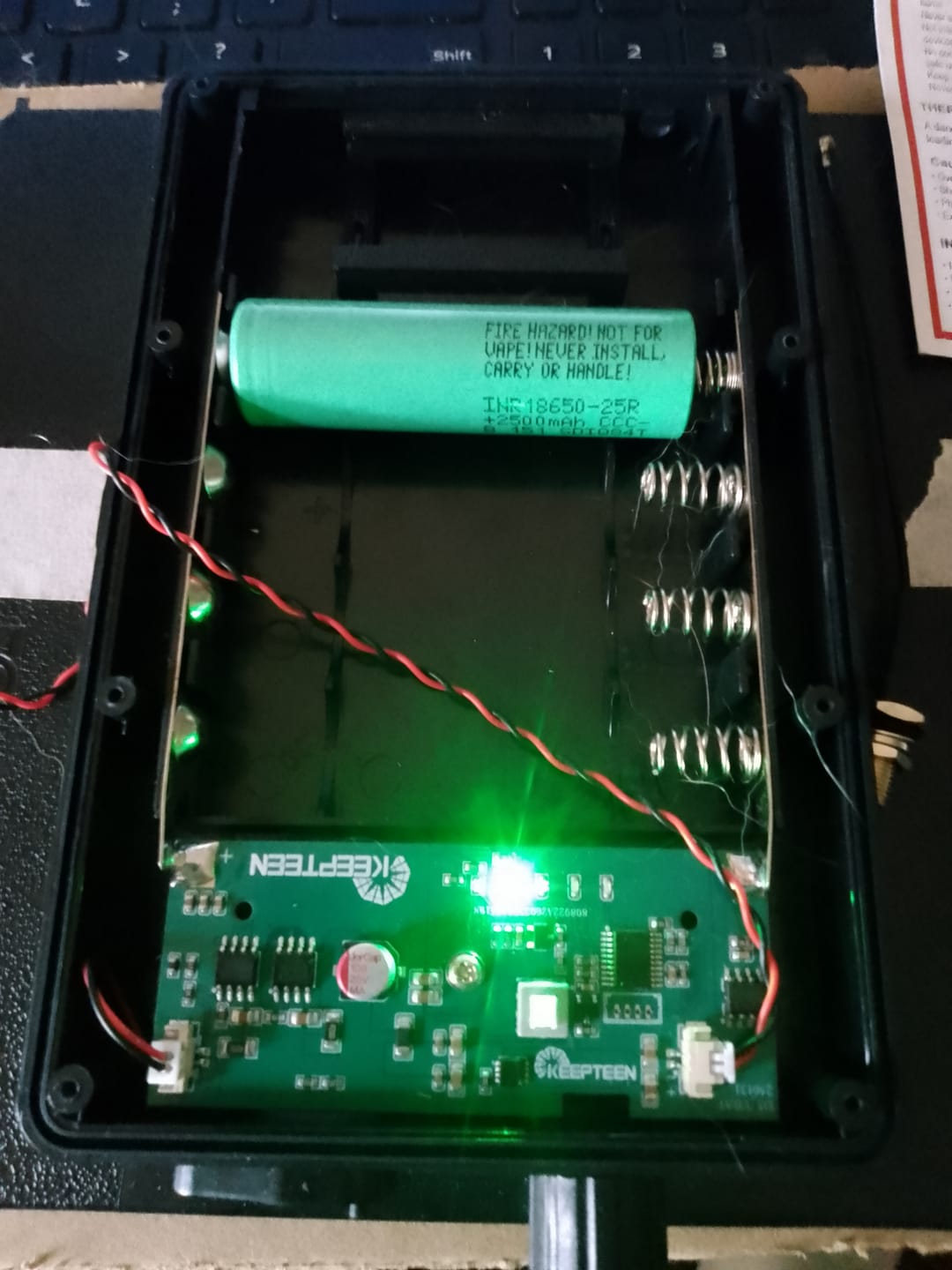 Customer photo review of Samsung 25R 18650 2500mAh 20A Battery