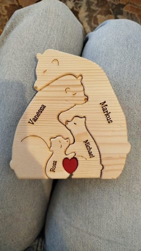 Customer photo review of Niedźwiadki - słodkie personalizowane niedźwiadki z drewna dla rodziny (do złożenia)