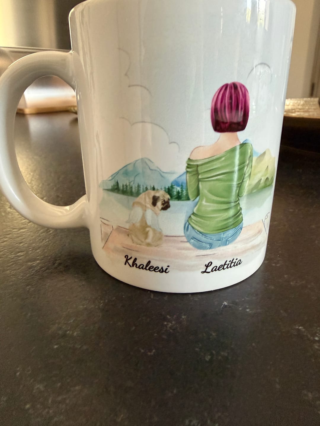 Customer photo review of Femme avec animal - Mug personnalisé