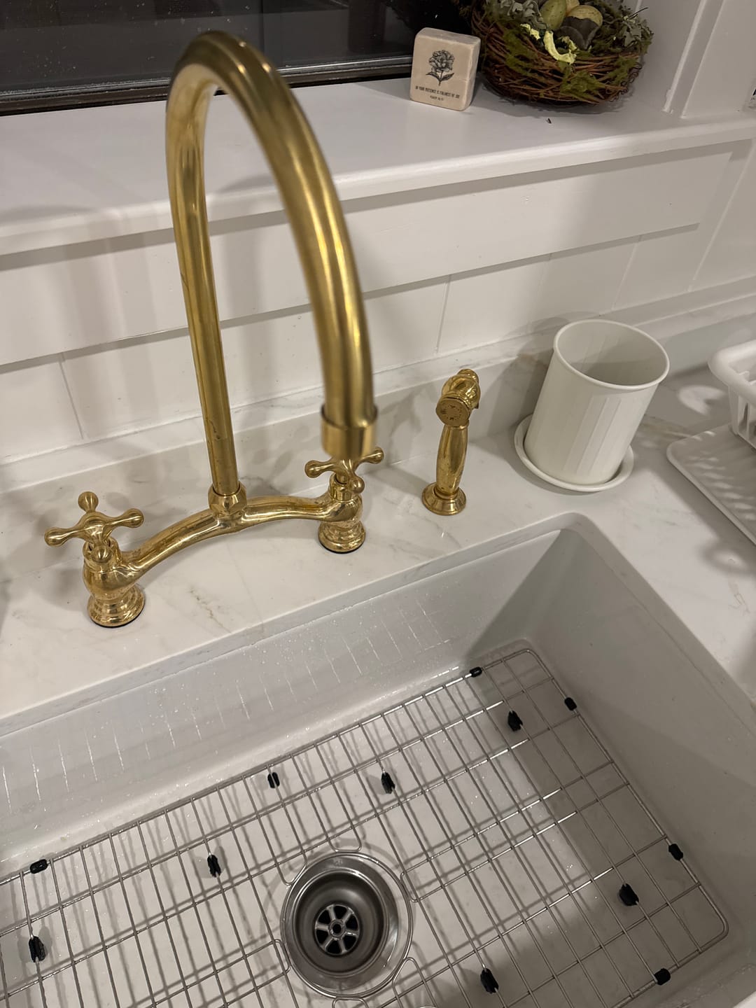 Customer photo review of Norfolk Style Brass Bridge Faucet